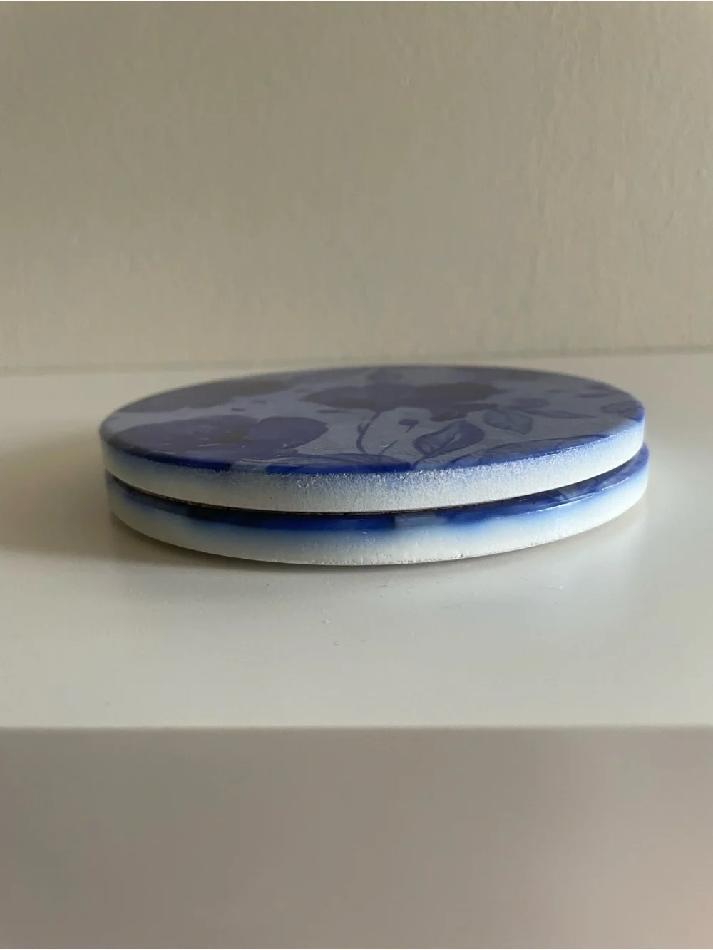Blue Floral Round Coasters - Picture 5 of 7
